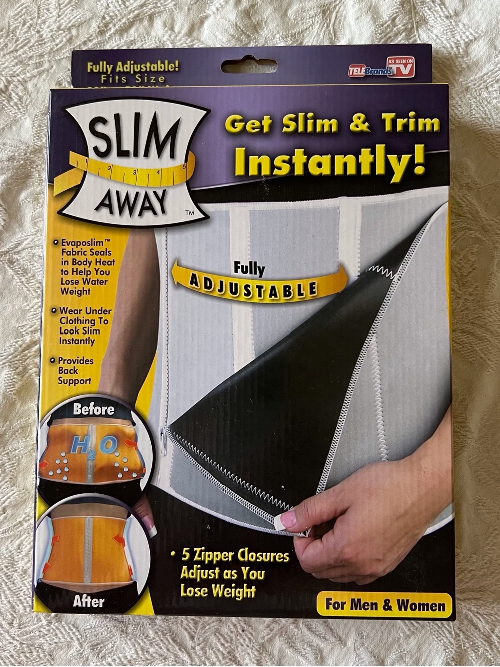 Telebrands Slim Away Belt As Seen On TV Adjustable Waist Trimmer NIB 30-50βWaist